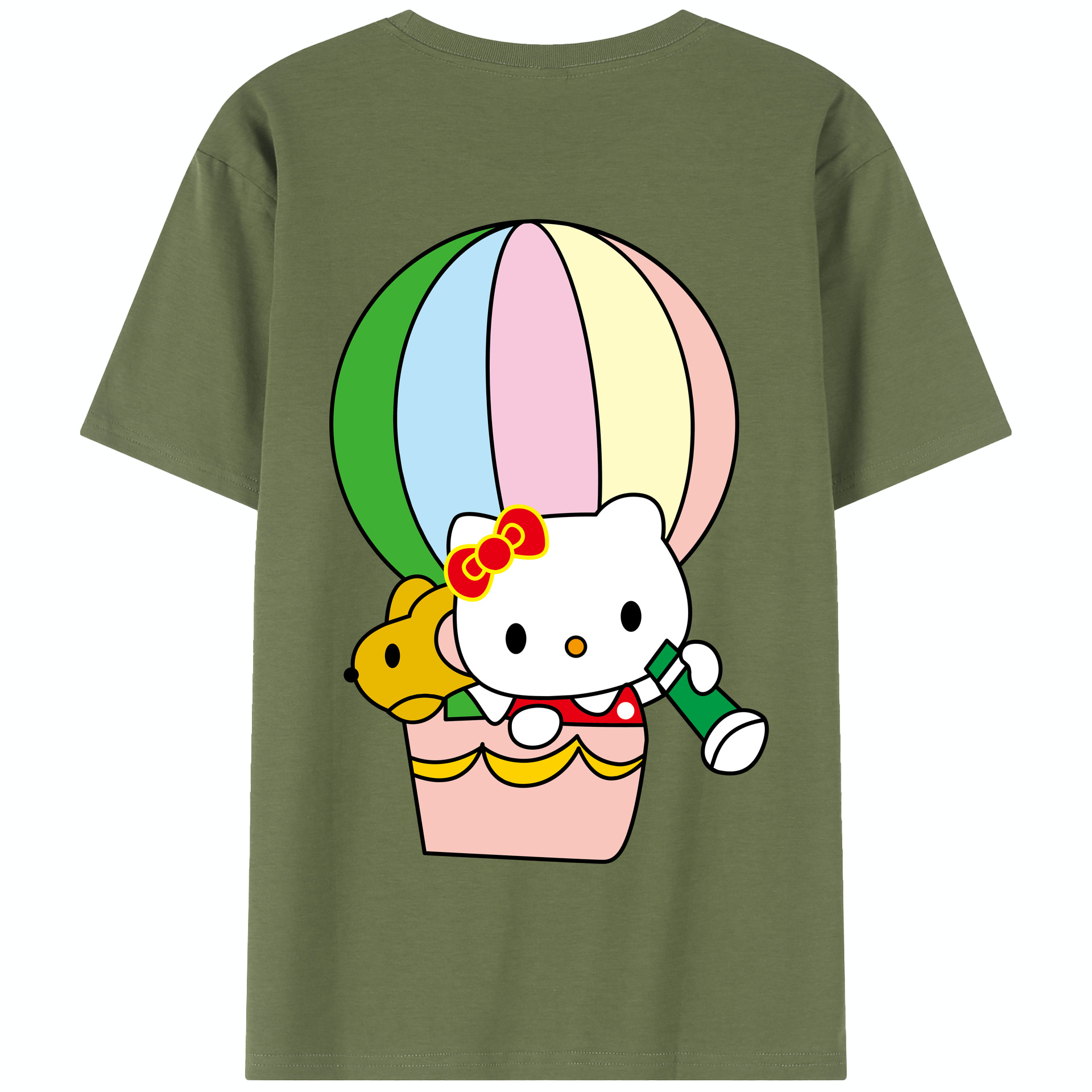 （画像用） Hello Kitty ハローキティ 綿100％半袖Tシャツ（背面プリント）